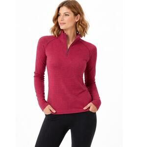 Womens Ibex Woolies Layering Piece Size large Winter Long Sleeve 1/4 Zip